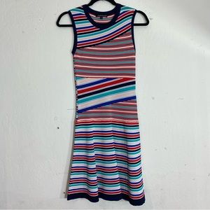 Nanette Lepore Enchanting dress stripe multi colored knit jersey dress